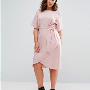 NWT Asos X Closet London UK Blush Pink Bow Dress